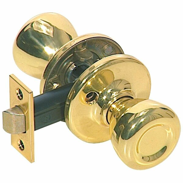 Kwikset Tylo Polished Brass Hall & Closet Door Knob 200T 3 CP V1